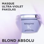Kérastase BLOND ABSOLU Masque Ultra-Violet 200 ml - A rezes színhatást semlegesítő és a szőke hajszínt tökéletesítő lila pakolás világosított, melírozott hűvös szőke hajra